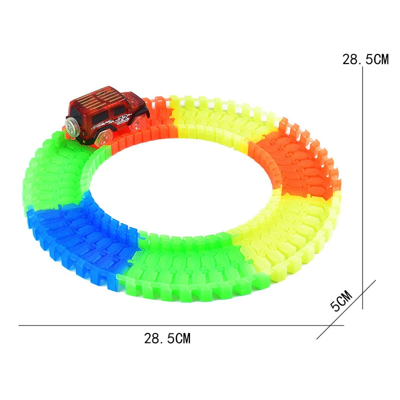 Kitoz Мега набор гоночный трек светится в темноте красочный слот светодиодный светильник автомобильный изгиб гибкий трек твист гоночный трек железная дорога игрушка для мальчика
