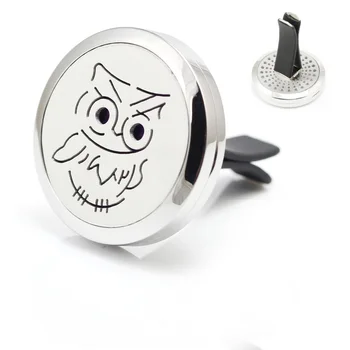 

30mm Stainless Steel Owl Design Car Aroma Diffuser Essential Oil Car Diffuser Vent Clip