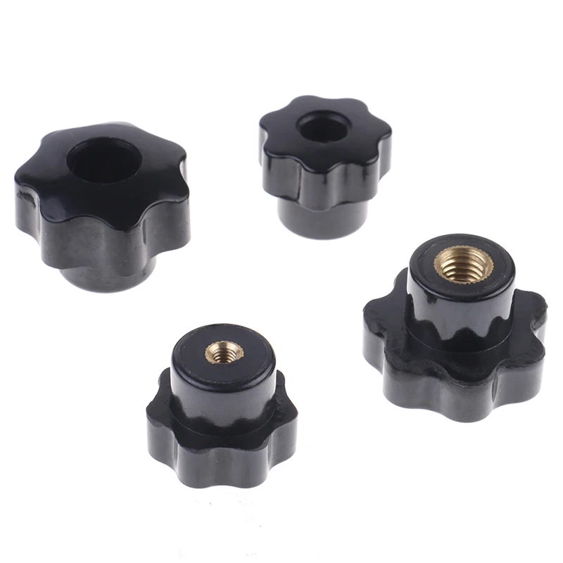 

1PC Plastic Carbon Steel Galvanization M6/M4/M5/M8 Male Thread Star Shaped Head Clamping Nuts Knob For Industry Equipment