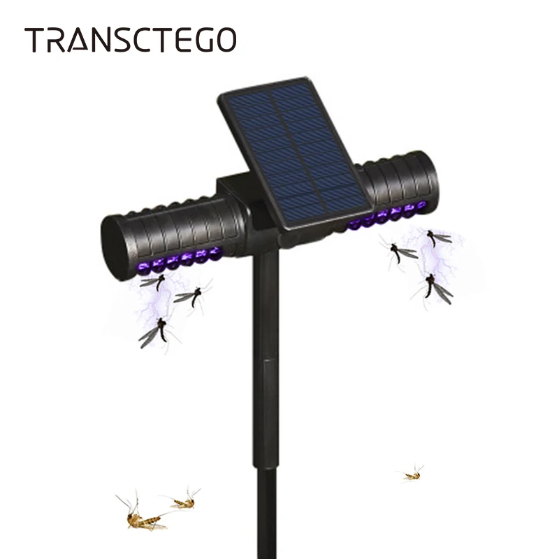 Solar LED Light Mosquito Killer Outdoor Waterproof Lawn Lamp Larger Bug Zapper UV Lights Night