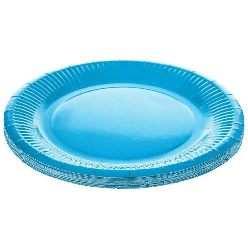 

20 x 9 inch ROUND Paper PLATES (22cm) Plain Solid Colours Birthday Party Tableware