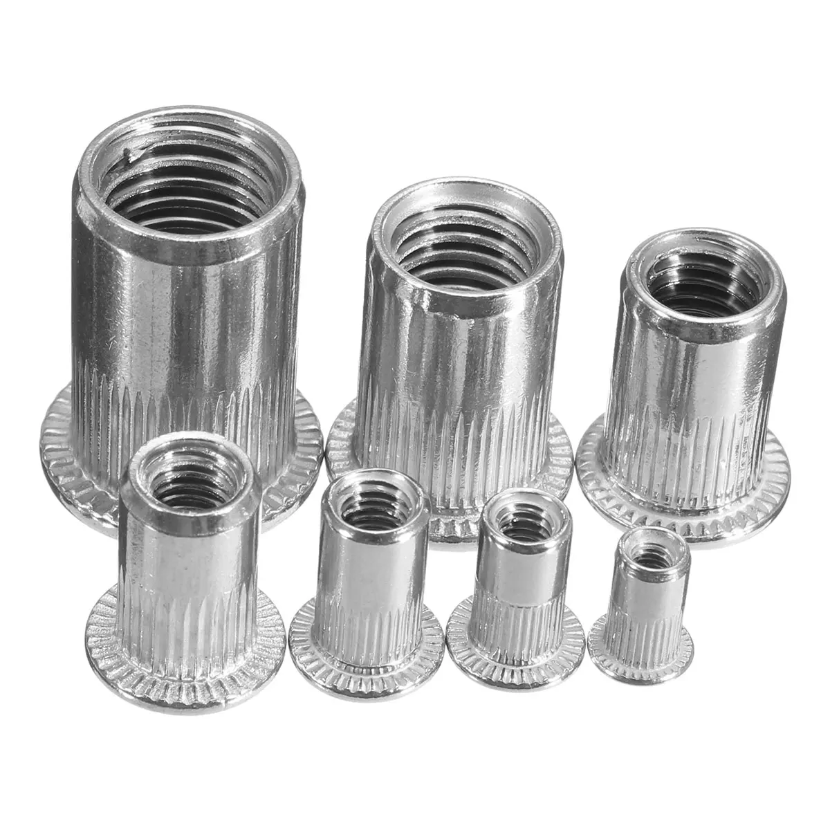 

10pcs M3 M4 M6 M8 M10 M12 Slilver Threaded Steel Rivnuts Blindnuts Nutserts Nuts Insert Rivet High Quality