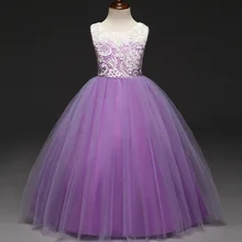 C00342 новая модная одежда для девочек в европейском и американском стиле газовое платье принцессы платья для девочек длинное кружевное платье