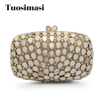 

New Arrivel Ladies Gold Stone Crystal Purses Women Luxury Evening Bags Female Party Clutches Purses Top Quality Bag(88222-GG)