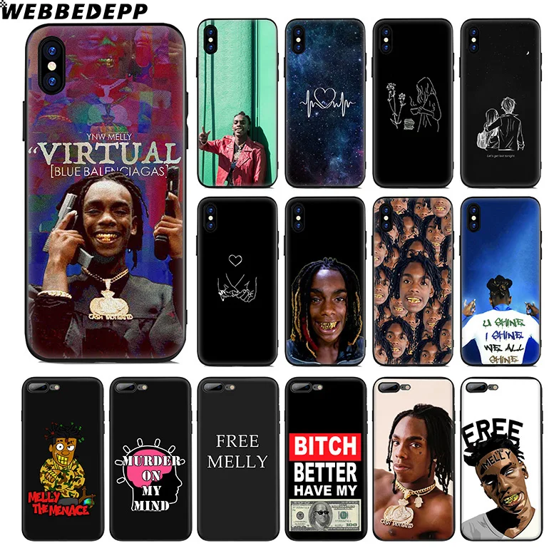 WEBBEDEPP YNW Melly Rap Мягкий силиконовый чехол для Apple iPhone 11 Pro Xr Xs Max X или 10 8 7 6 6S Plus 5 5S SE ТПУ