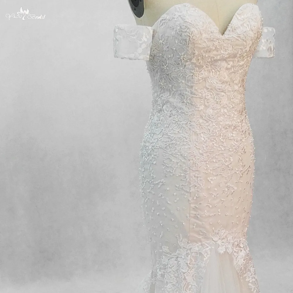 Rsw1372 yiaibridal Кружево Свадебные платья Русалочки с открытыми плечами свадебное платье