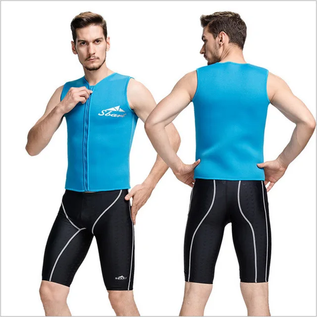 Sbart Mens Womens Swim Vest Sleeveless Wetsuit 3MM Neoprene Front Zip