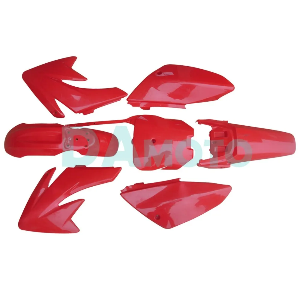 RED CRF70 BIGGER PIT DIRT BIKE PLASTICS MUDGUARD, SEAT ETC for 125cc