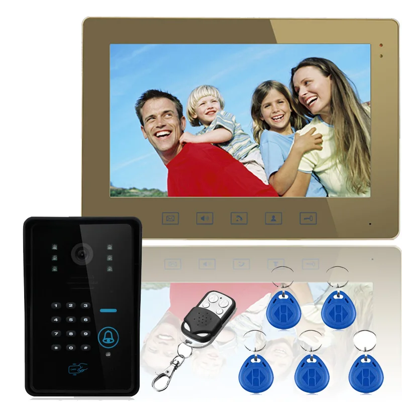 Touch Key 10\ Lcd RFID Password Video Door Phone Intercom System Wth IR Camera 1000 TV Line Remote Access Control System Touch Key 10\ Lcd RFID Password Video Door Phone Intercom System Wth IR Camera 1000 TV Line Remote Access Control System