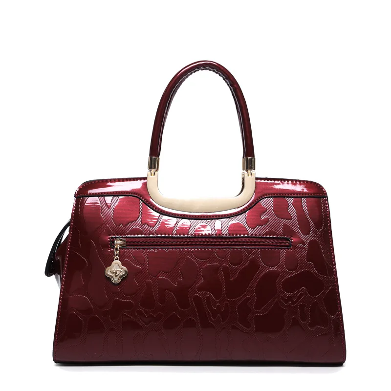 Luxurious leather handbags women bags designer fashion design patent leather crocodile pattern ladies shoulder bag