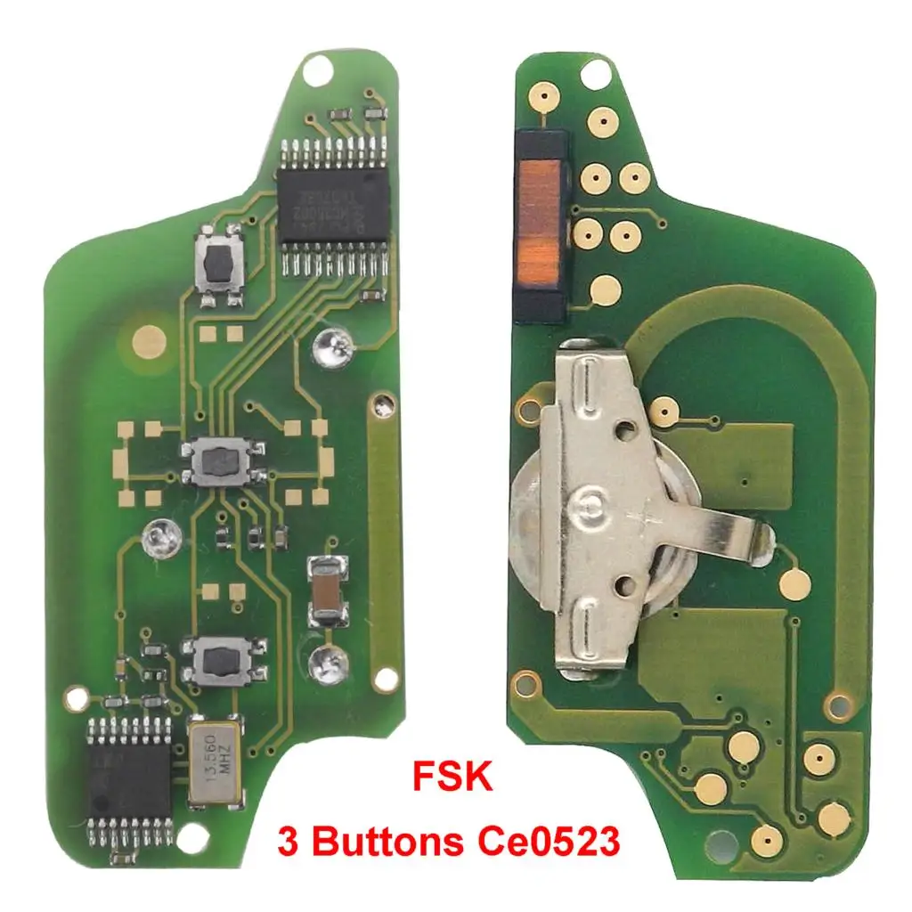 Jingyuqin ключи Дистанционного FSK клавишной панелью для peugeot 207 208 307 308 408 партнер CITROEN C2 C3 C4 C5 Berlingo; Picasso CE0523 536 2/3B - Количество кнопок: 3BTN Ce0523 FSK