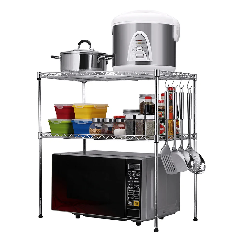  A1 Kitchen rack microwave oven floor 2 layer rice cooker oven shelf seasoning storage rack spice ra - 32918686298