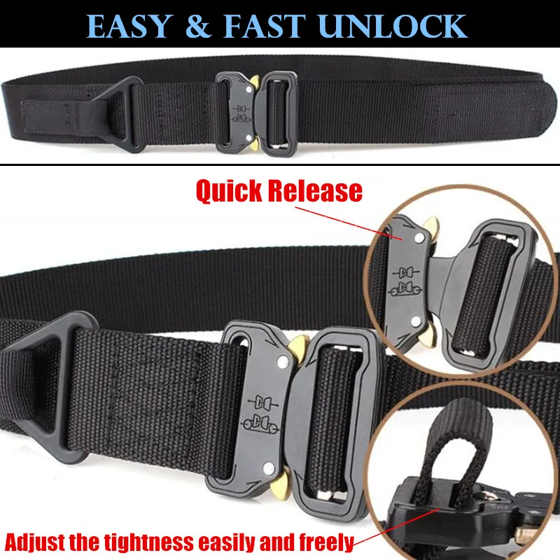 Quick Release 45mm Men CS Tactical Belts Nylon Military Belt+Buckle Adjustable Heavy Duty Training