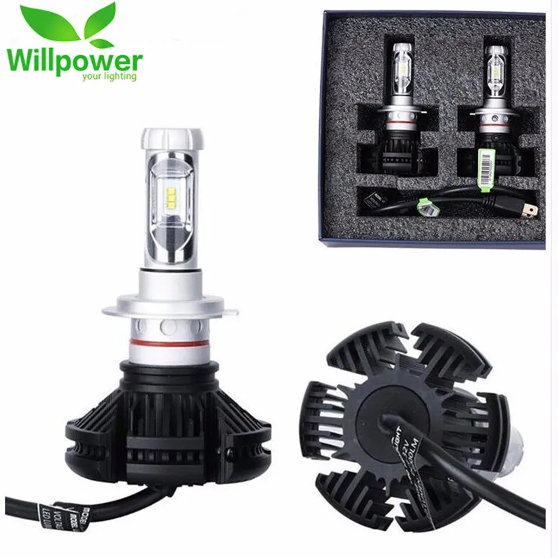 

X3 3Color LED H7 H1 H11 9005 H13 9012 Led H4 Auto Car Headlight 50W 6000LM IP67 Automobile Bulbs All In One ZES Lumileds Lamp