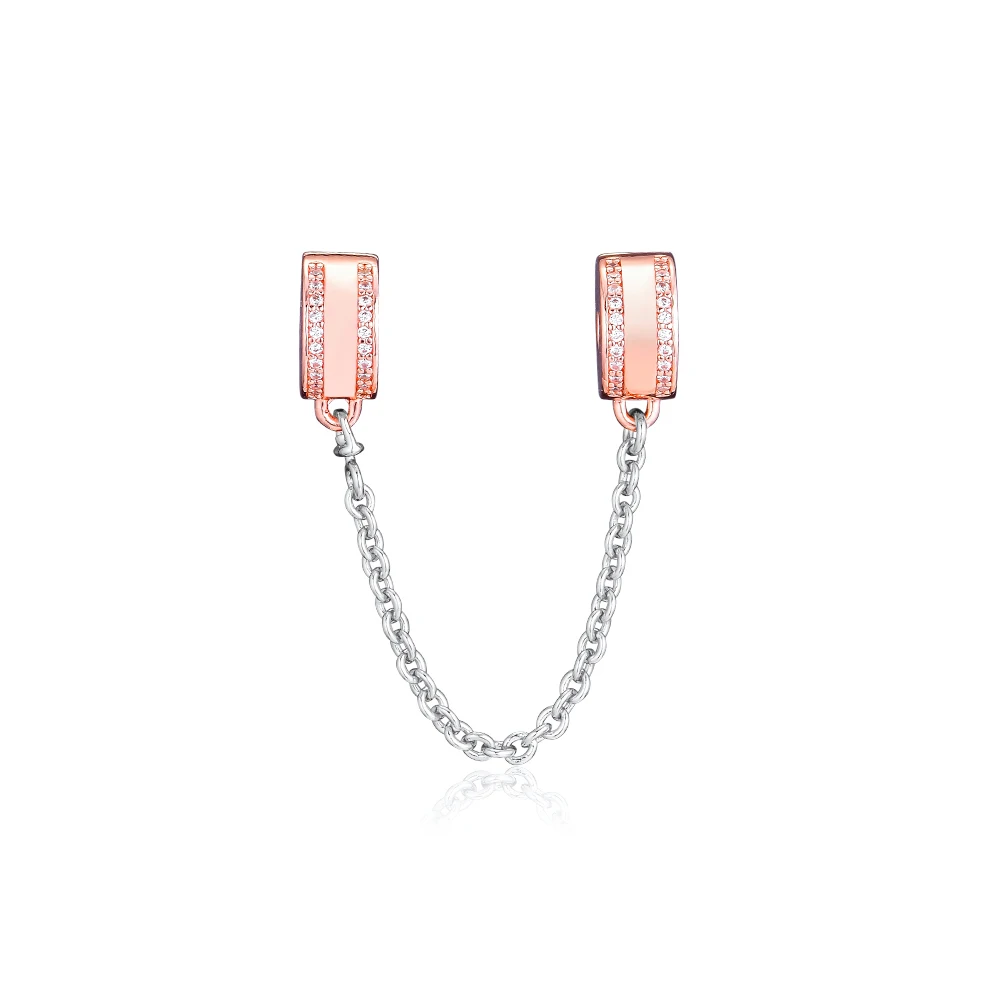 Подходит для Pandora Браслеты Insignia Амулеты с розовым золотом цвет Серебро 925 пробы-ювелирные изделия бусины