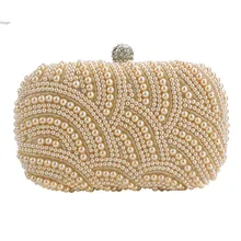 2015 neue Frauen Handtasche Perle Perlen Handtasche Partei Braut Taschen Hochzeit Abend Geldbörse dy