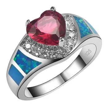 

Garnet With Blue Fire Opal 925 Sterling Silver Size 6 7 8 9 10 R1468