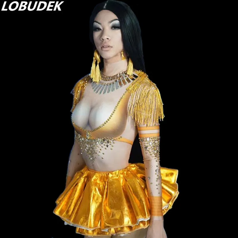 Sexy Elastische Oranje Kristallen Pailletten Korte Jurk Zangeres Nachtclub Prestaties Kostuum DJ Jazz Jurk Dans Team Stadium Slijtage Sexy Elastische Oranje Kristallen Pailletten Korte Jurk Zangeres Nachtclub Prestaties Kostuum DJ Jazz Jurk Dans Team Stadium Slijtage