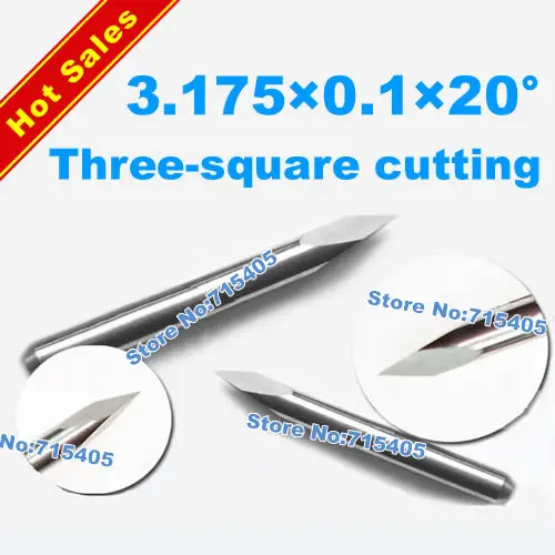 10Pcs 3.175mm Tool-Tip 0.1mm 20degree three-square cutting tools/carving Cutters Three Face CNC Router Bits | Инструменты