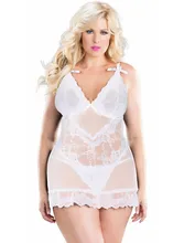 2016 Real Sexy Underwear Plus Size M-7xl Strappy Women Underwear Transparent Babydoll Sleepwear For Sex Lace Lingerie Fashion