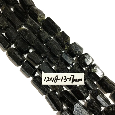 LiiJi уникальные черные турмалины огромные свободные бусины около 15x20 мм/15x18 мм необработанный камень 39 см изготовление браслета ожерелье - Цвет: Approx 12x18-13x17mm