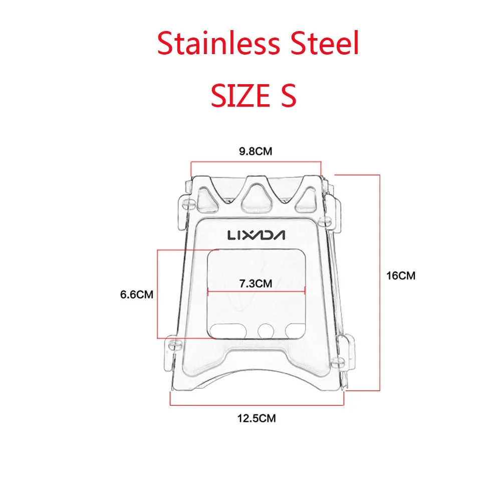 Lixada Складная дровяная плита, портативная уличная плита, компактная походная плита, дровяная печь, горелки для кемпинга, приготовления пищи, пикника, пешего туризма - Цвет: Stainless Steel S