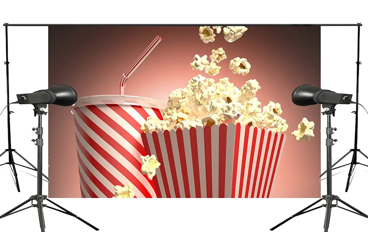 

Warm Tones Background Popcorn with Cola Backdrop Studio Props Wall 150x220cm Children's Paradise Backdrop