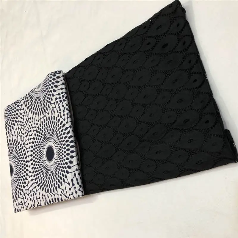 

DF!(3+2.5yards/set ) high quality embroidered African wax lace fabric plus French net lace set 2019 new design for party! L32205