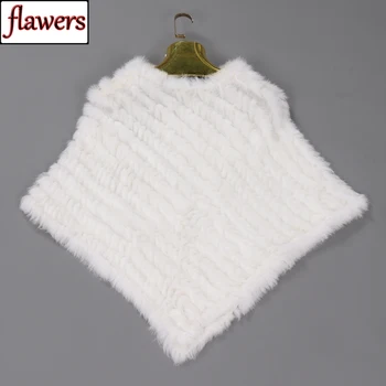 

2019 Hot Sale Women Real Rabbit Fur Shawl Natural Real Knitted Real Rabbit Fur Poncho Scarf Autumn Winter Rabbit Fur Pashmina