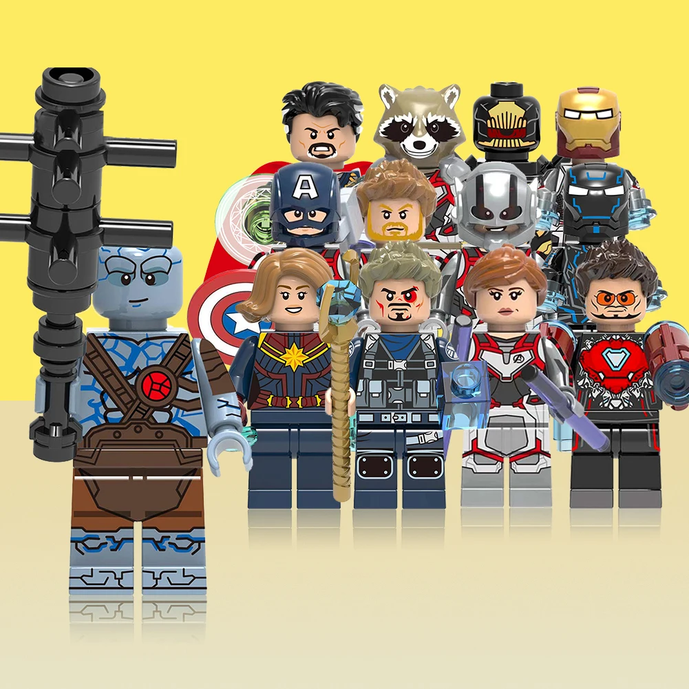 

Playmobil Mini building Blocks The Avengers Endgame Batman Iron Man Captain America Hulk Black Widow Hawkeye Kids Duplo gift