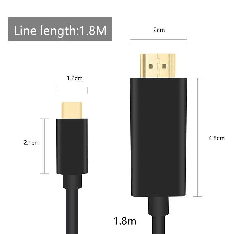 Тип C HDMI кабель Тип C к телевизору HD ТВ проектор шнур провода линии адаптер для Macbook LG G5 samsung Galaxy S10 S10e S9 S8 Plus Note8 9