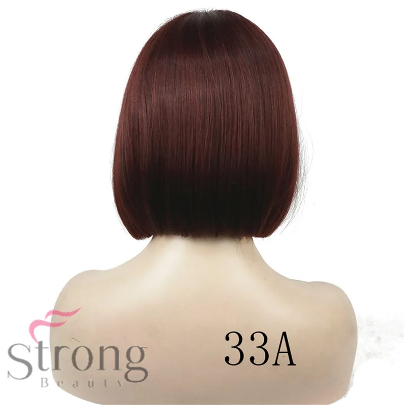 StrongBeauty синтетические короткие прямые парики женские волосы для женщин боб парик 10" - Цвет: 33A