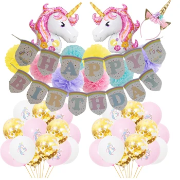 

Unicorn Party Supplies Unicorn Birthday Decoration Kit Festa DIY Unicornio Party Ideas Decoration of Celebrations and Events