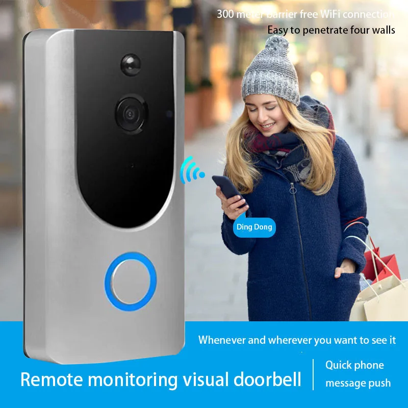 

Wi-Fi Video Doorbell Camera Wireless Doorbell Camera With Built Detection Night Vision