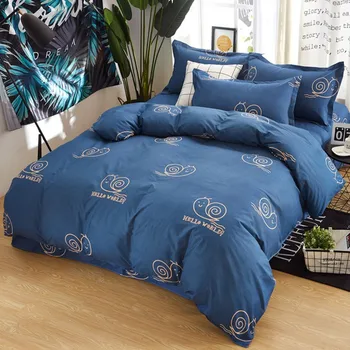 

Home Textile Navy Blue Eye Printed 3/4pcs Bedding Set Bed Cover Bed Sheet Duvet Cover Pillowcase Bed Linen Bedclothes Queen