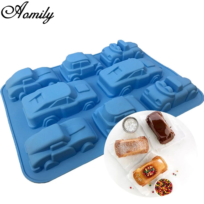 

Aomily 4 Styles 3D Car Shape Silicone Cake Fondant Mold Chocolate Candy Pudding Ice Pastry Mould DIY Baking Pan Tray Supplie