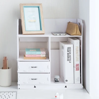 

Home Bathroom Desk Organizer Wooden Book Holder Office Desk Accessories File Cabinet With Drawer