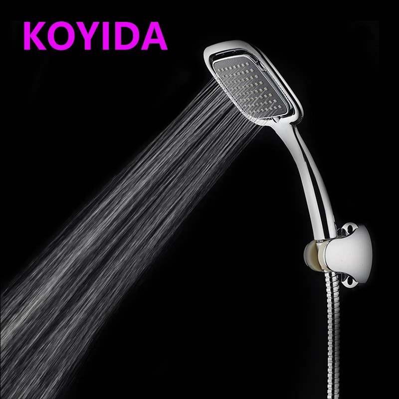 KOYIDA Handheld Shower Head Chrome Water Saving Showerhead Bathroom Accessories Fixed Support