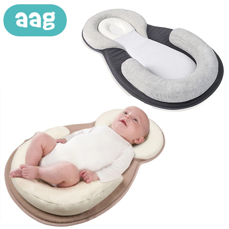 

AAG Portable Baby Crib Nursery Travel Folding Newborn Bed Pure Cotton Infant Nest Bed Cradle Cot Travel Crib Bed 55*38 cm 30