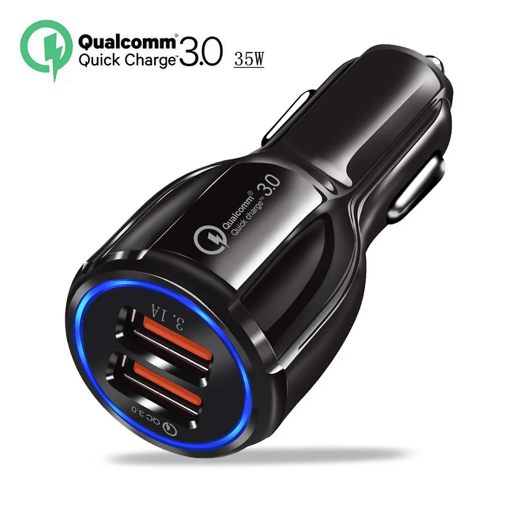 

QC3.0 Car Charger 6A Quick Charger Mobile Phone Charger 2 Port USB Fast charging for iPhone Samsung Xiaomi Tablet Car-Charger