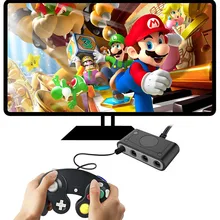 Проводной Pro контроллер геймпад для Nintendo doswitch PC Поддержка Turbo/вибрации Gamecube стиль 4 usb-адаптер с кабелем 1,8 м