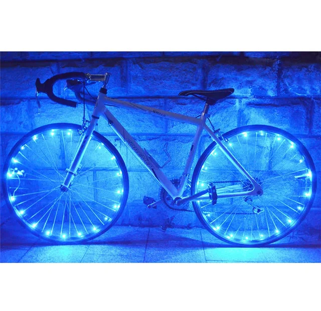 Discount Bike Light Cycling Spoke Wheel Light Bicycle Lamp Wheels MTB Light 20LED Bright Lamp Bike Accessories String Wire Lamp 3