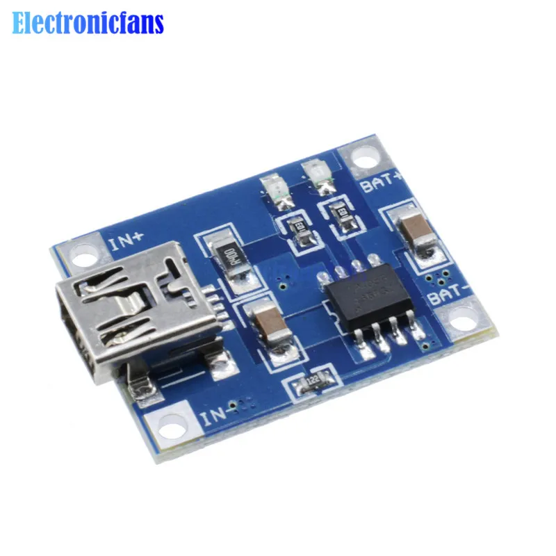 5 шт./лот TP4056 Mini USB в 1A 18650 плата зарядного устройства для литиевых батарей со