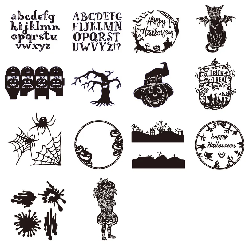 

New Metal cutting dies 14 Styles New Halloween frame craft die cut embossing stencil for handmade Paper card making scrapbooking