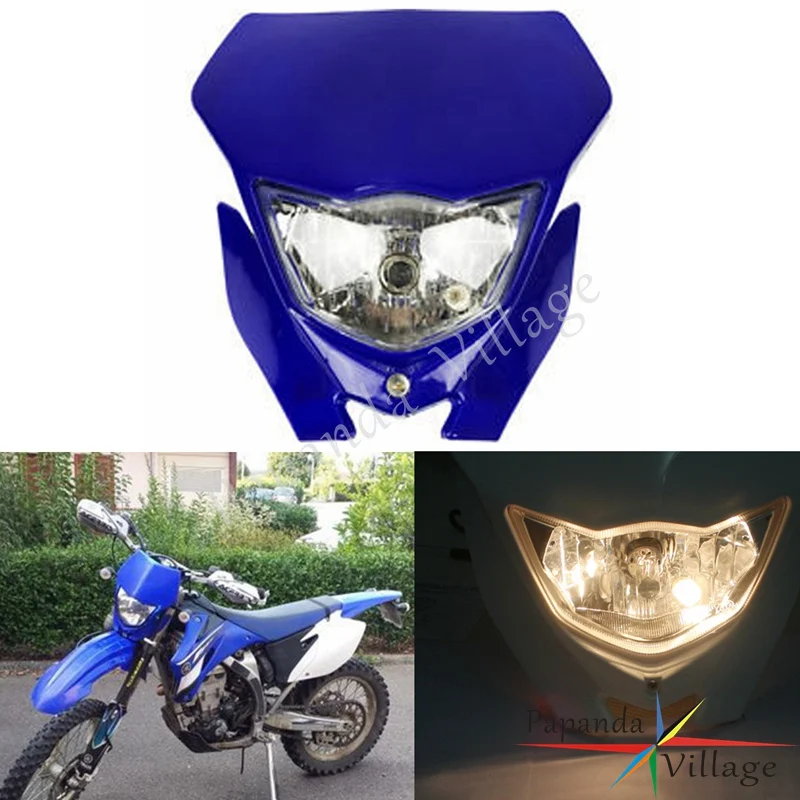 

Motorbike Blue Motocross Supermoto Headlight Dirt Bike Headlamp Enduro for Yamaha WR250R YZ450F YZ250F 250F TTR XT