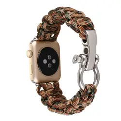 38/42 мм iwatch Группа с Адаптеры для сим-карт нейлоновой веревкой выживания часы браслет Повседневное Спорт Apple Ремешки для наручных часов
