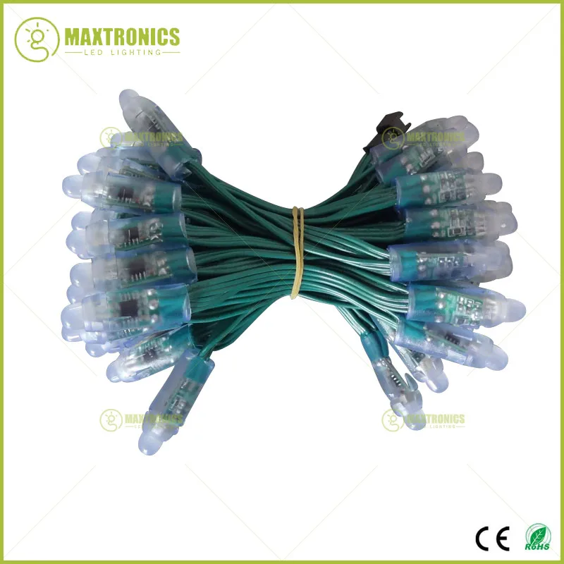 500 шт. нитей 12 мм WS2811 2811 IC светодиодный Пиксели модульная гирлянда светильник зеленый провод кабель IP68 5V Праздники/рождественскую тематику, раздел-/фестиваль