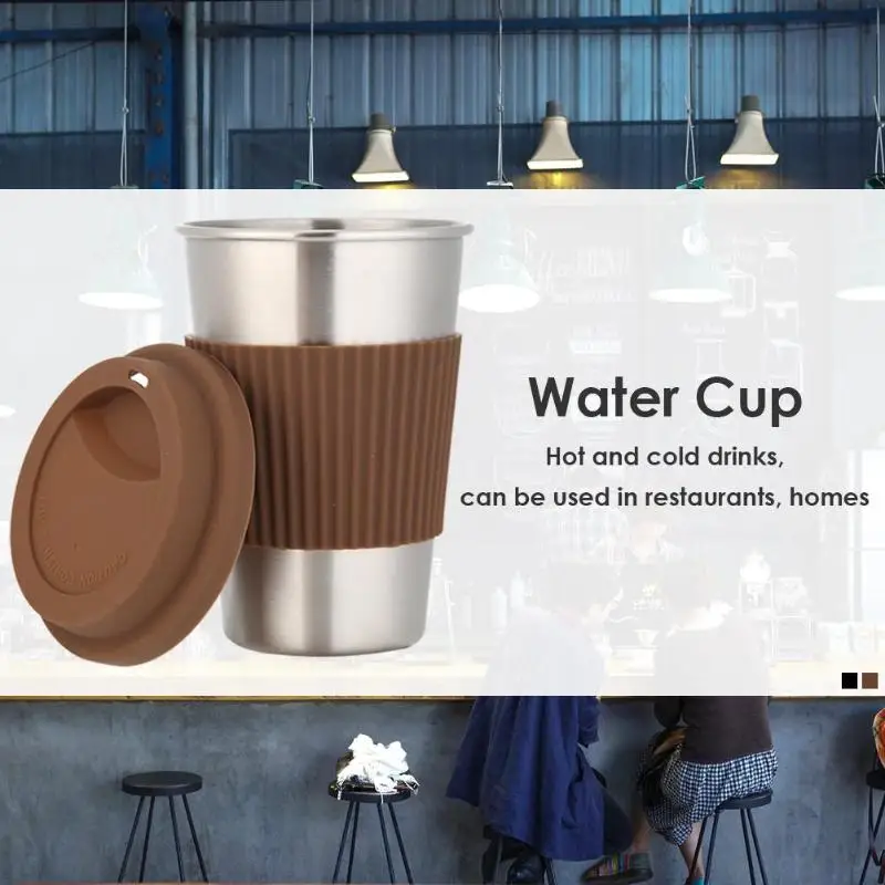 

500mL Stainless Steel Water Cup Non-Slip Coffee Mug Insulated Travel Mug Double Wall Vacuum Insulated Tumbler Wide Mouth Tea Cup