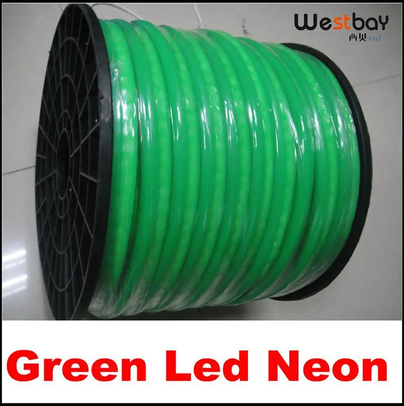50 Meter GREEN pvc skin led neon,240V input 90leds each meter,0.89Meter