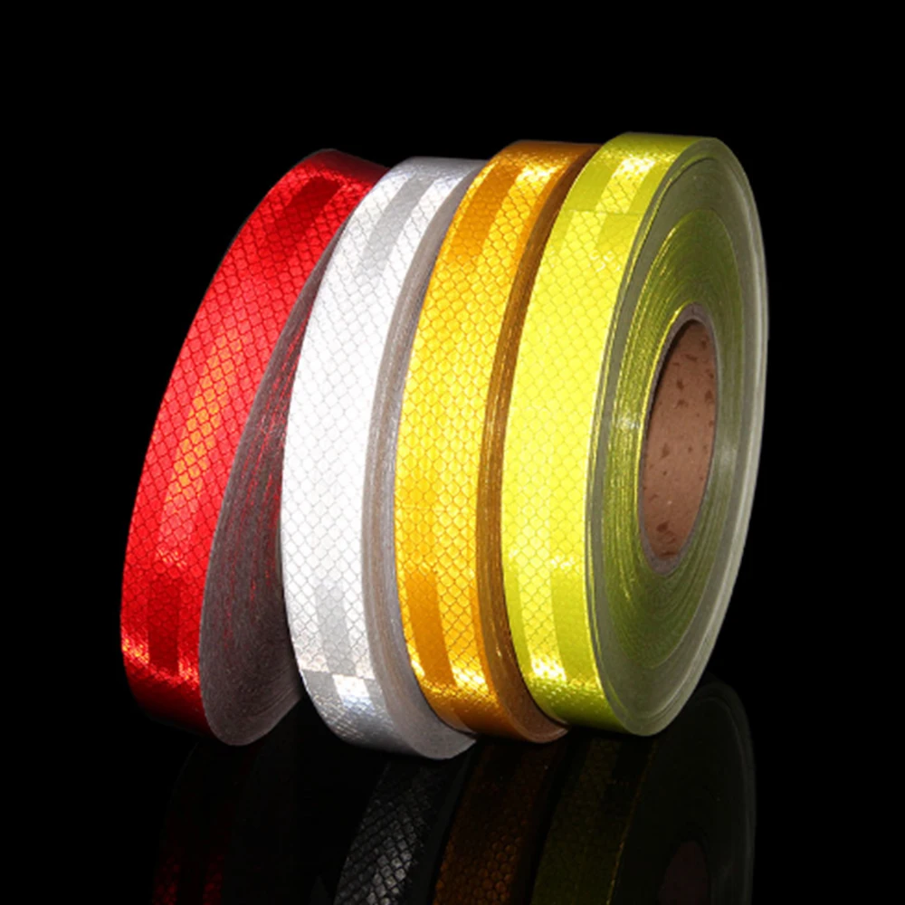 

25MMX3M Red White Yellow Micro Prismatic Sheeting Reflective Tape Stickers Bike Reflector Stickers Bicycle Light Reflectors Tape